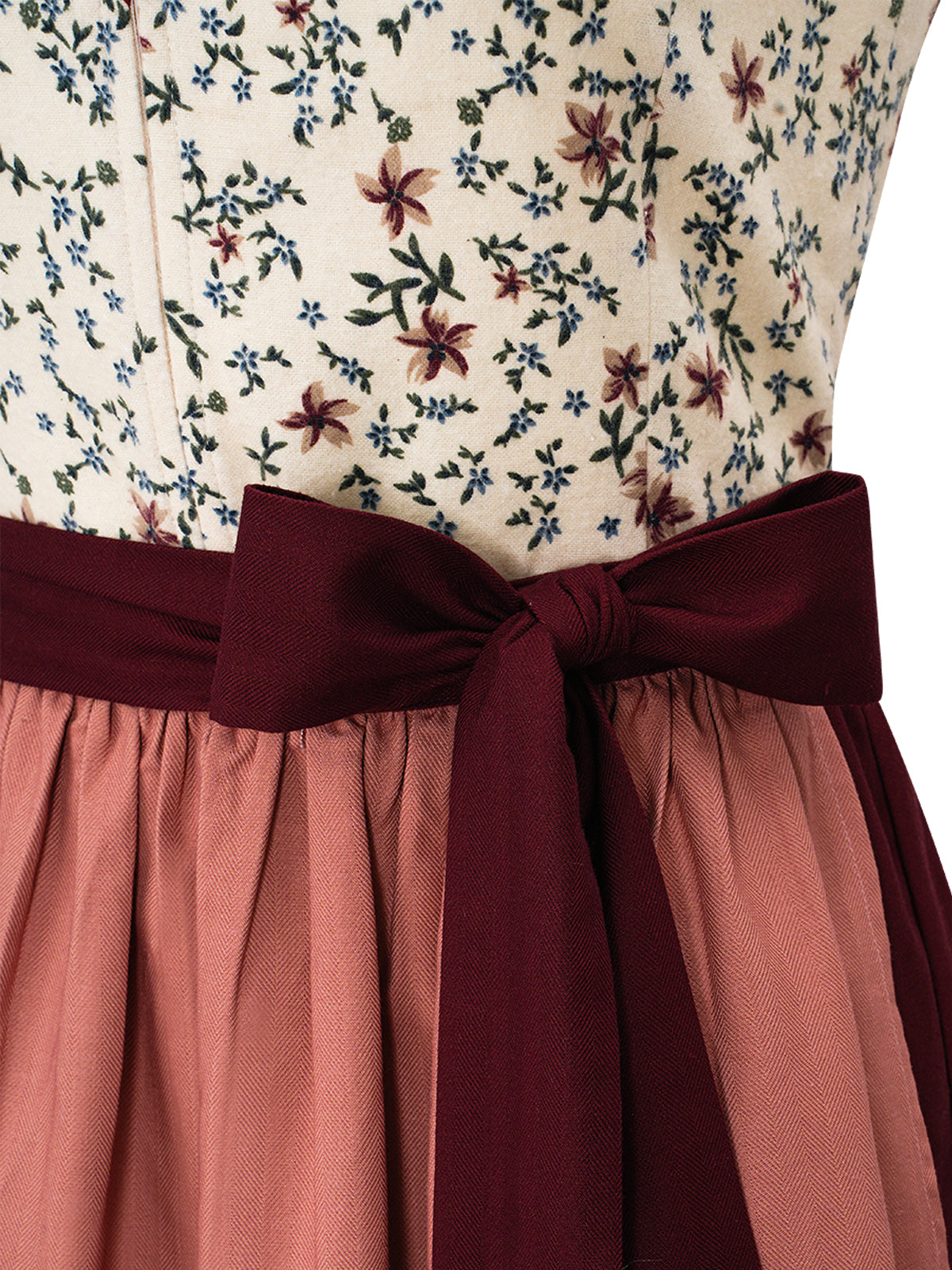 Ingrid | Traditionelles Dirndl | Rot | Gerader Ausschnitt
