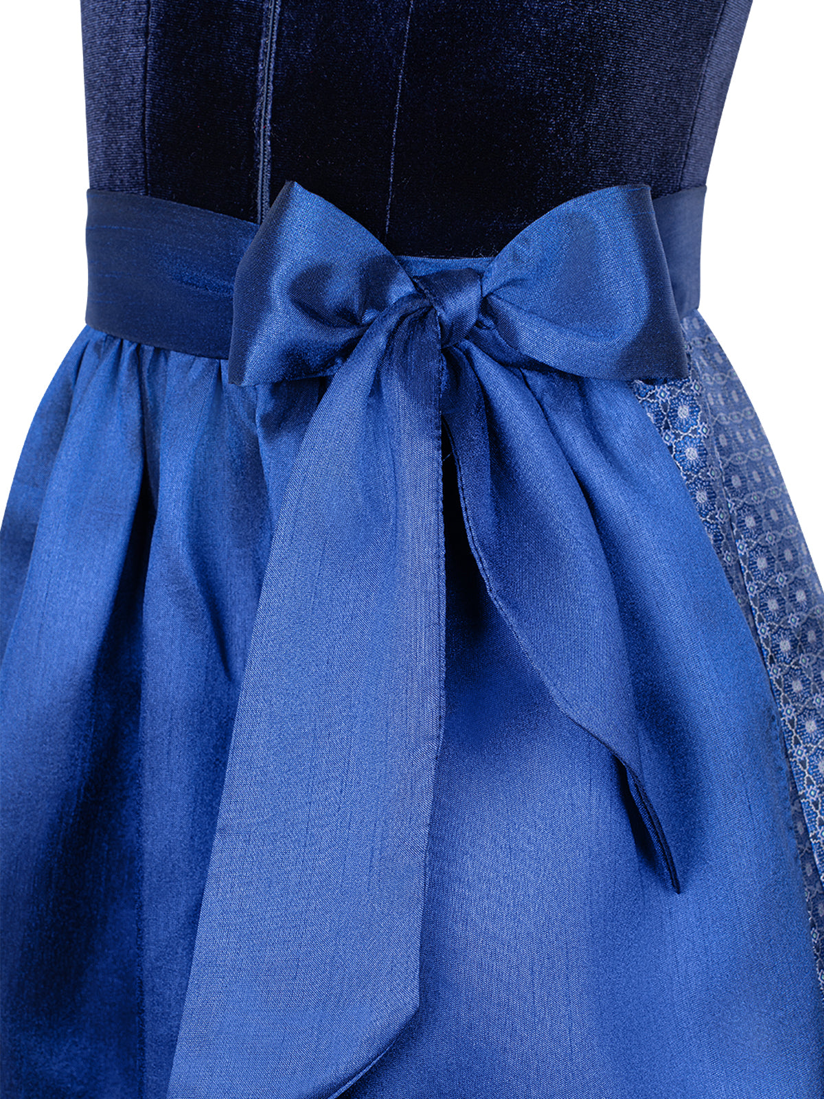 Kinder Dirndl Leonie in Blau mit Gerader Ausschnitt