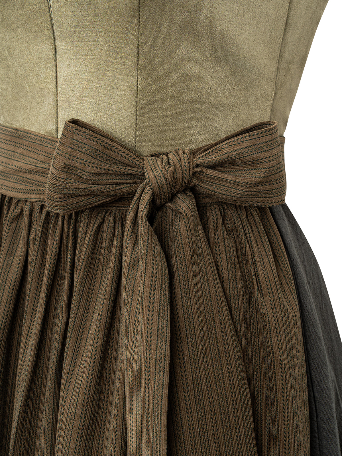 Damen Dirndl Karle in Grün – Gerader Ausschnitt