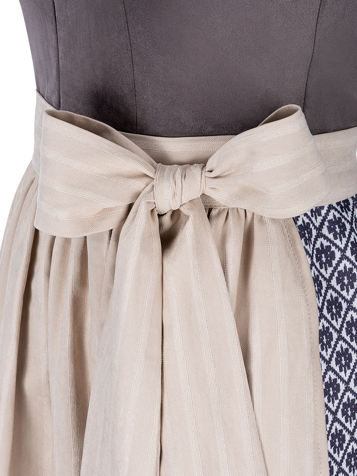 Maxima | Traditionelles Dirndl | Grau | Gerader Ausschnitt