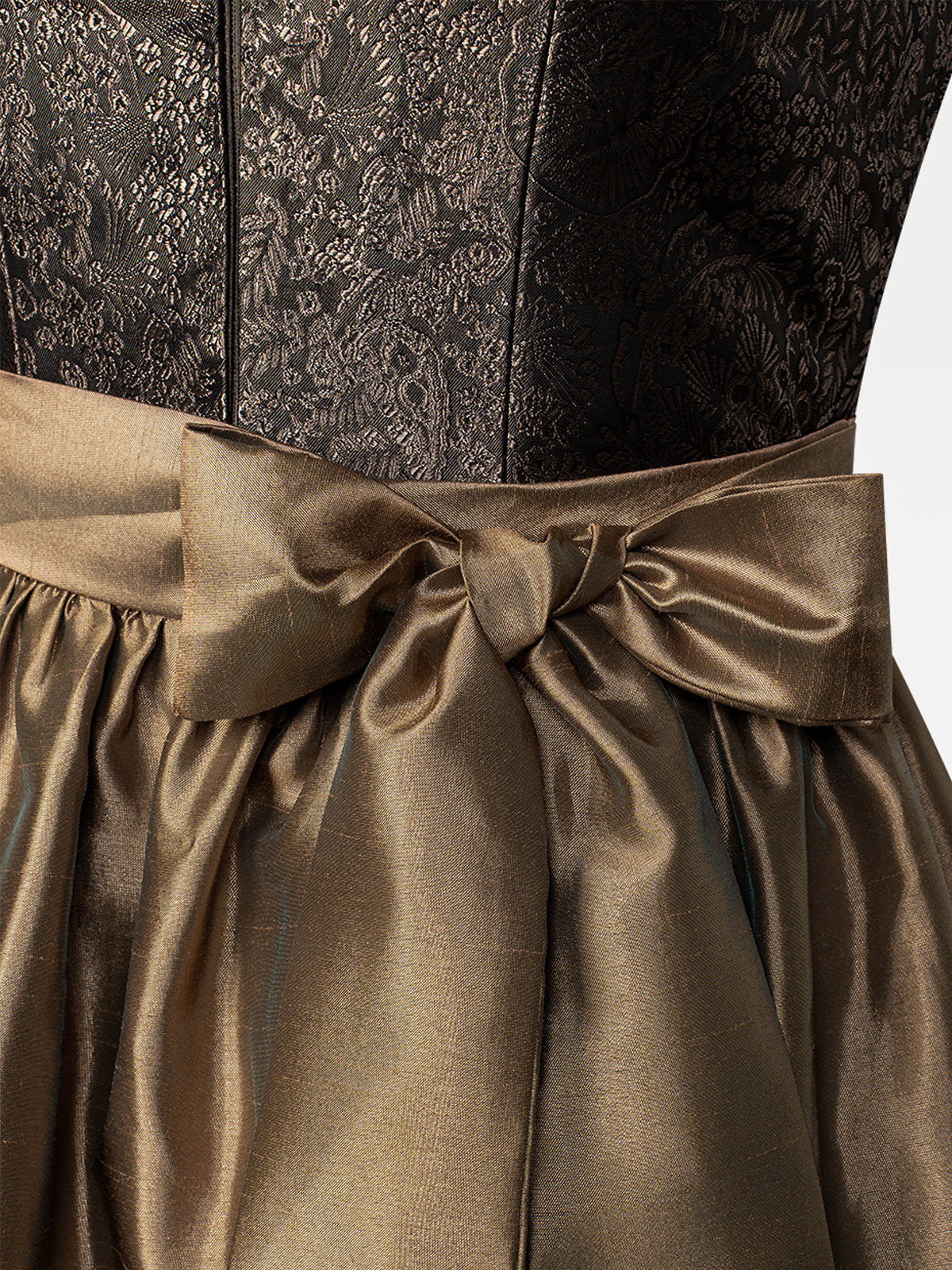 Julia | Traditionelles Dirndl | Braun | Gerader Ausschnitt