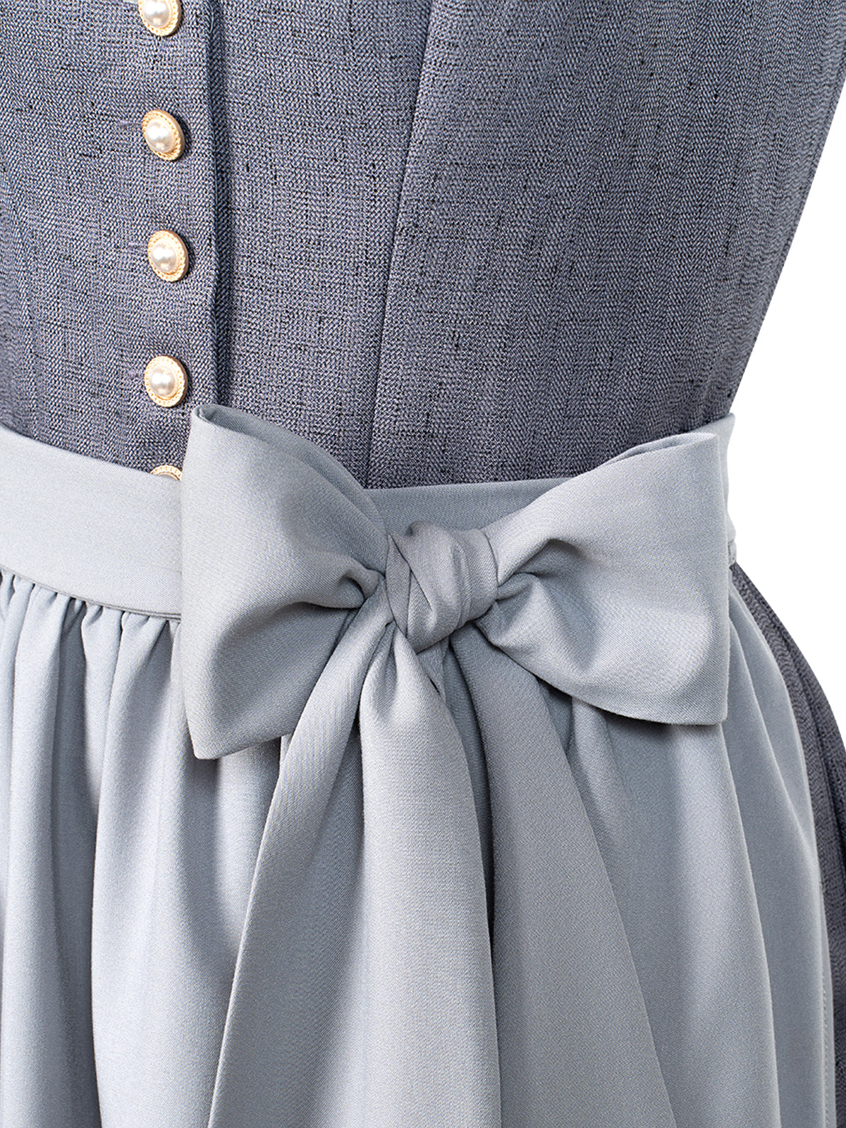 Damen Dirndl Amana in Grau – Herz-Ausschnitt