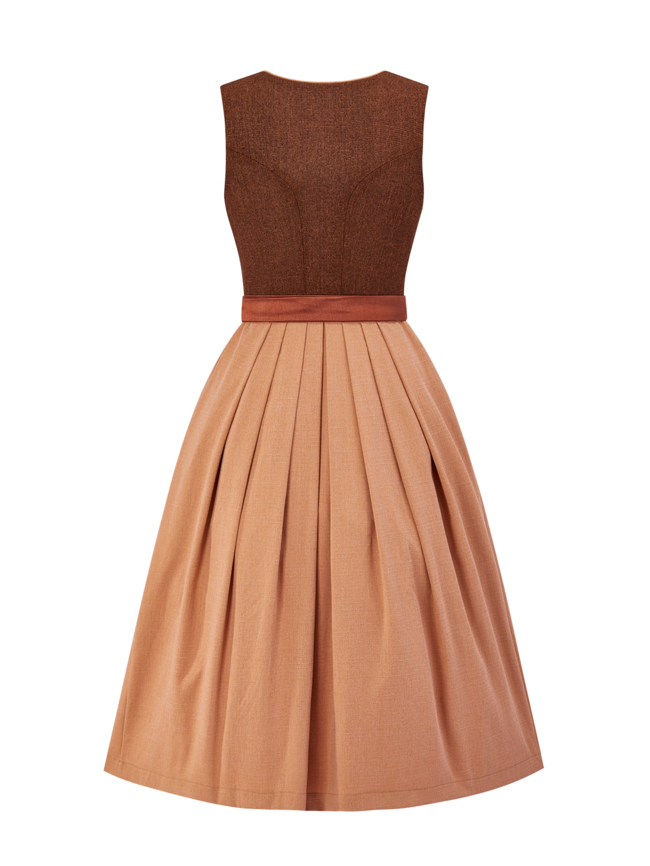 Damen Dirndl Hanni in Braun – Herz-Ausschnitt