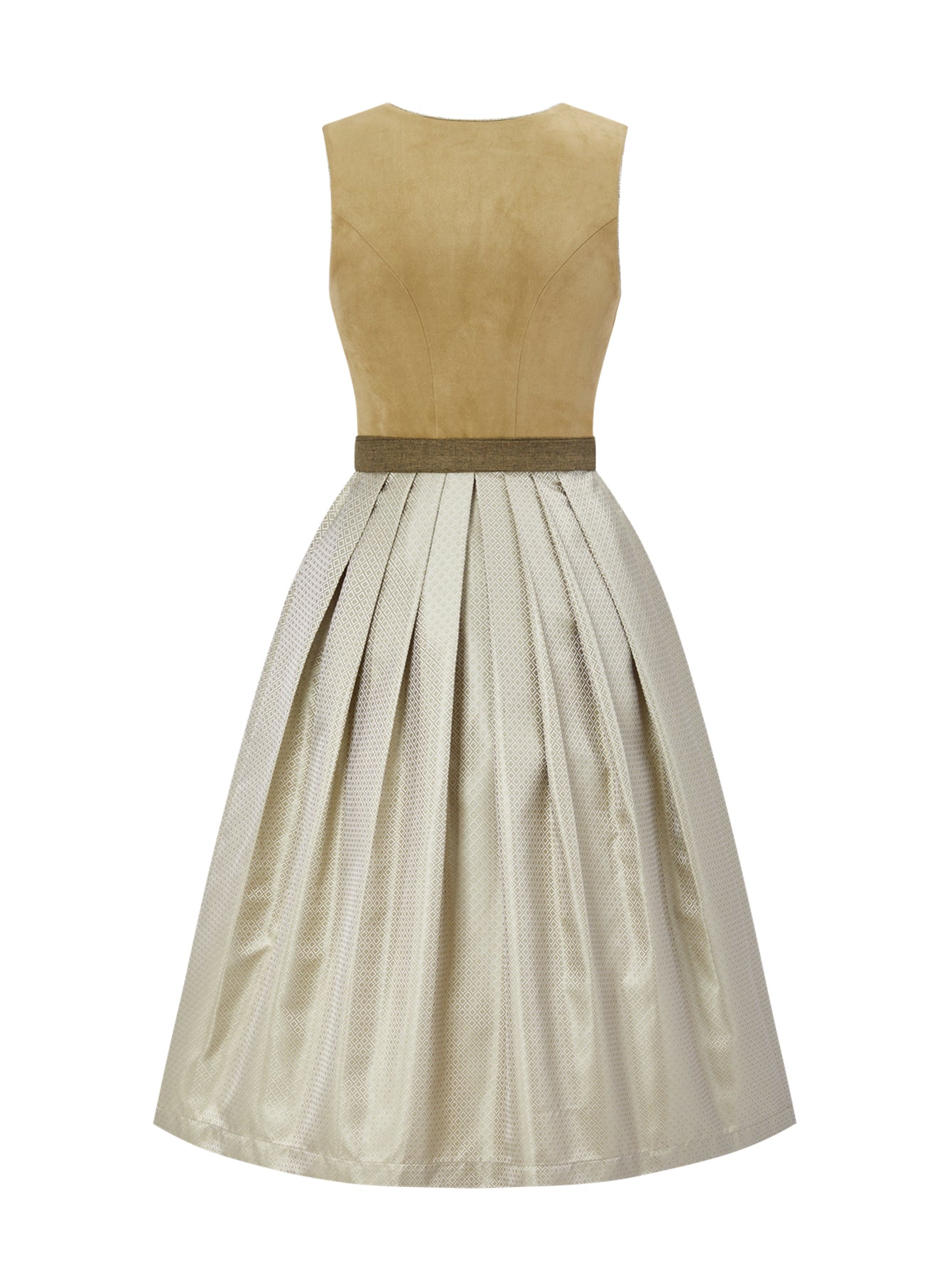 Dirndl Theresa in Braun mit Gerader Ausschnitt