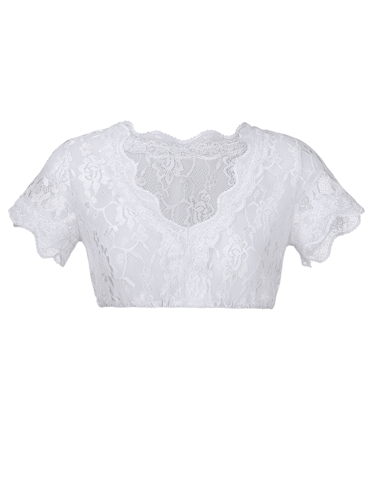 Jasmin Dirndlbluse im femininen Trachtenlook – Weiß