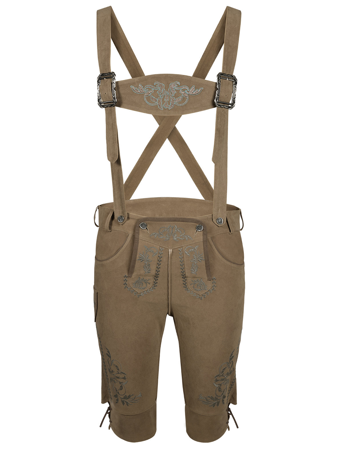 Lederhose Norman in Braun mit Stickereien