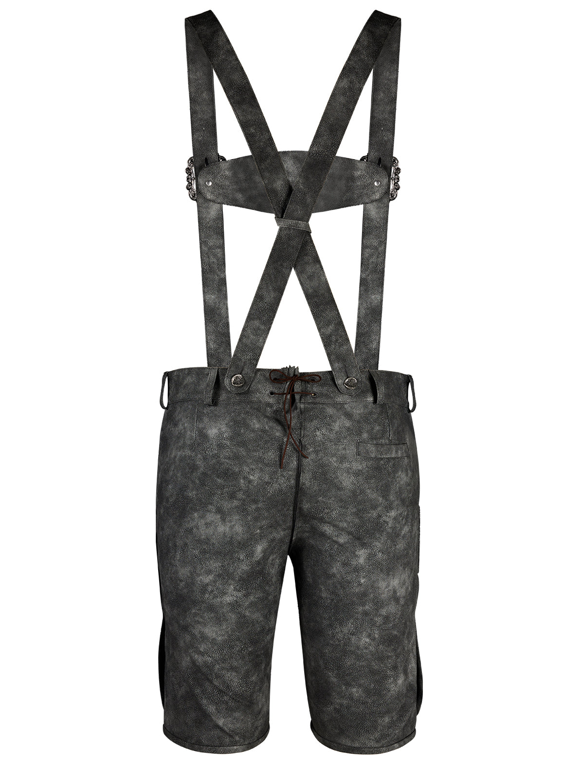 Trachtenlederhose Norman | Schwarzgrau | Stickereien