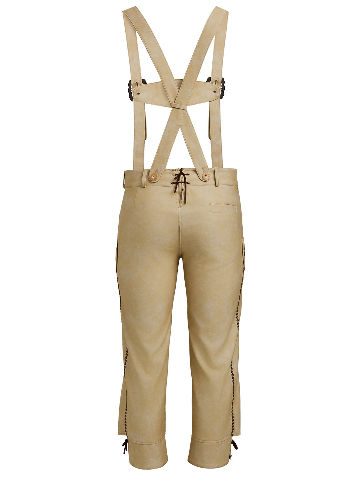 Trachtenlederhose Theodor | Braun | Stickereien