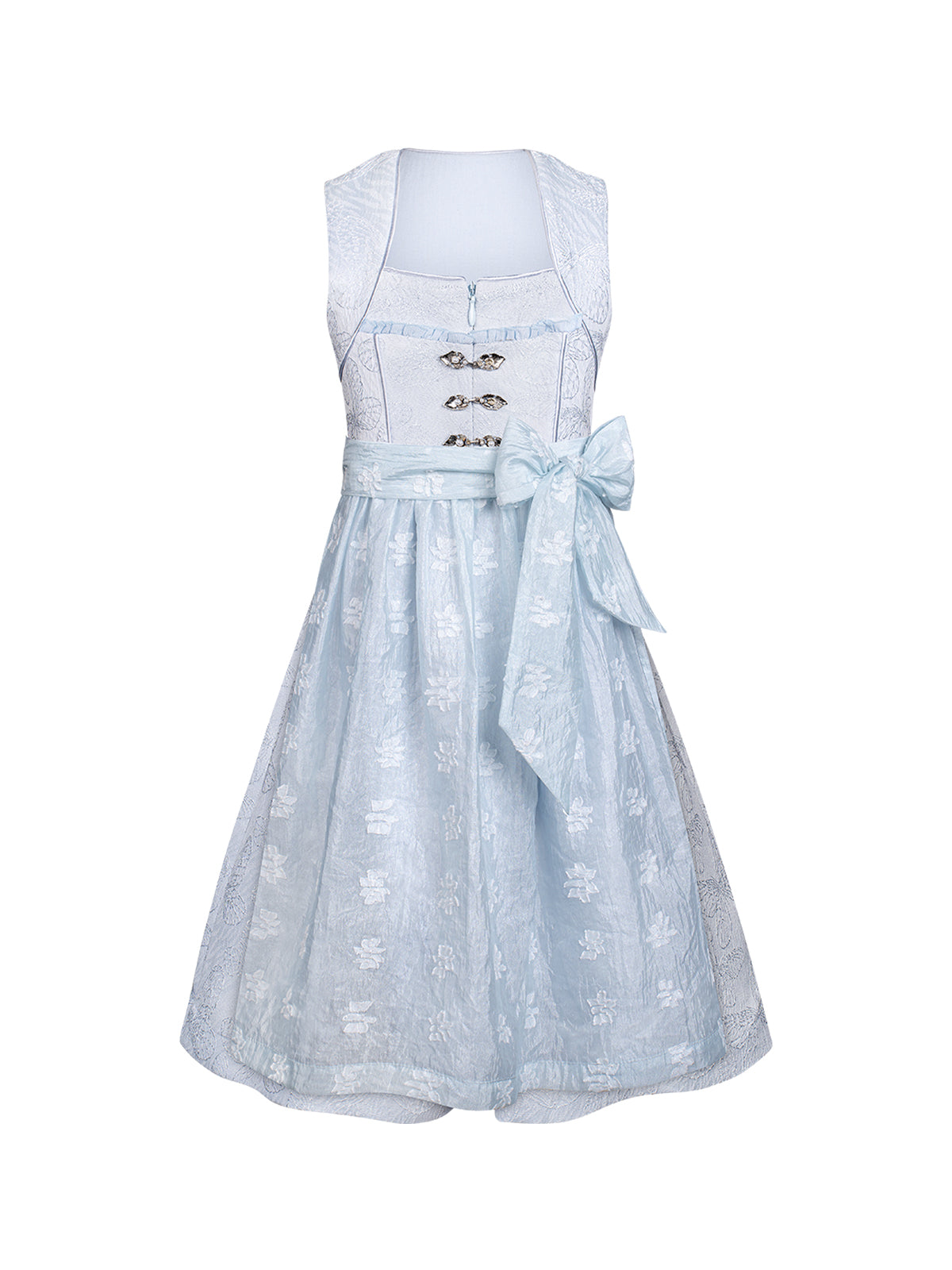 Kinder Dirndl Lobby in Blau mit Gerader Ausschnitt
