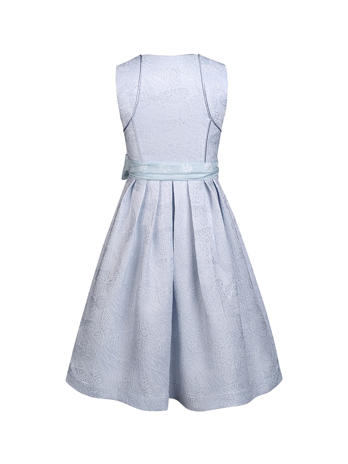 Kinder Dirndl Lobby in Blau mit Gerader Ausschnitt