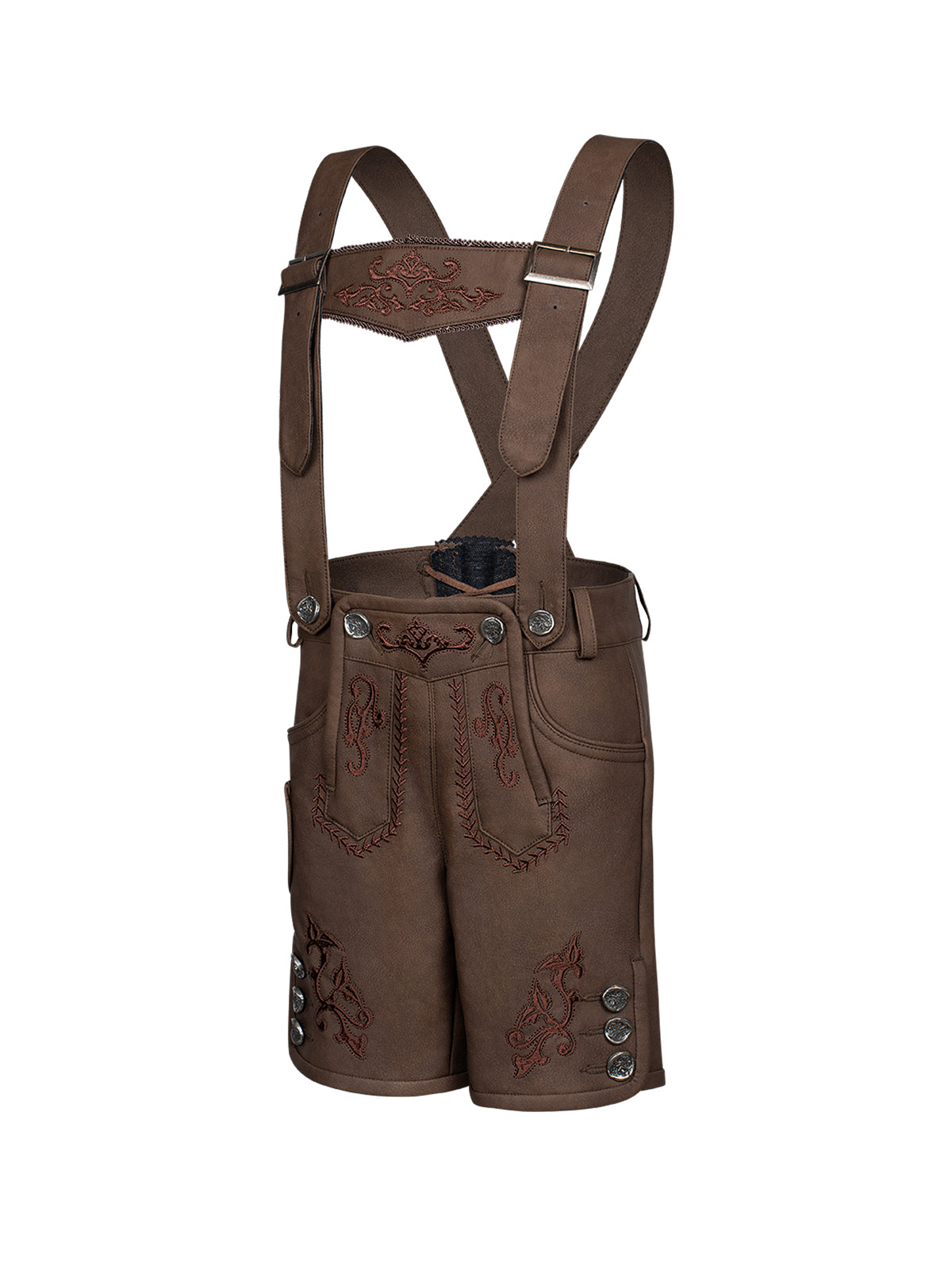 Kinder Lederhose Norma in Braun mit Stickereien