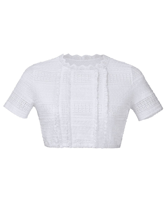 Ruchti Dirndlbluse im femininen Trachtenlook – Weiß