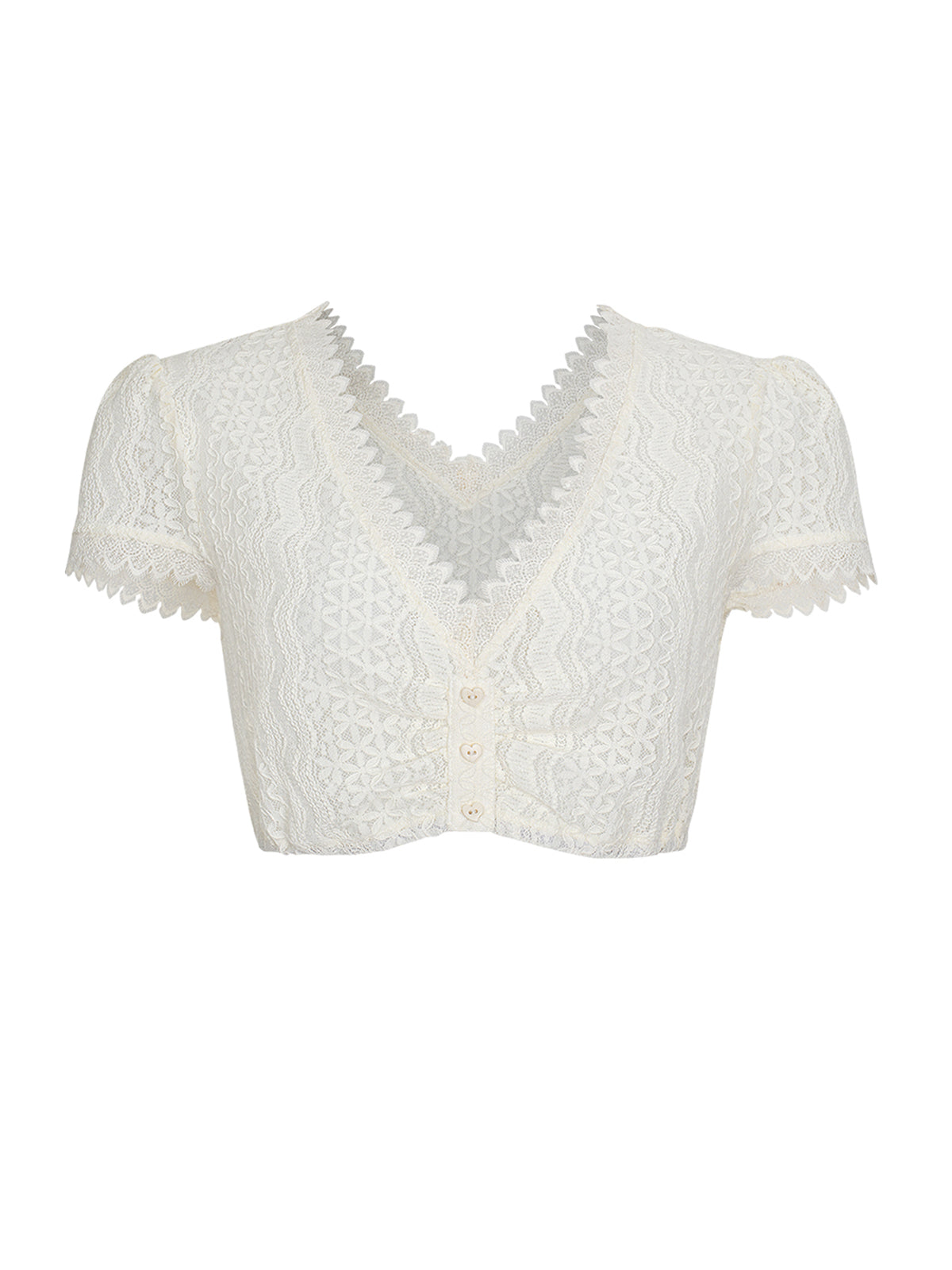 Bluse zum Dirndl Merle | Weiß | V-Ausschnitt