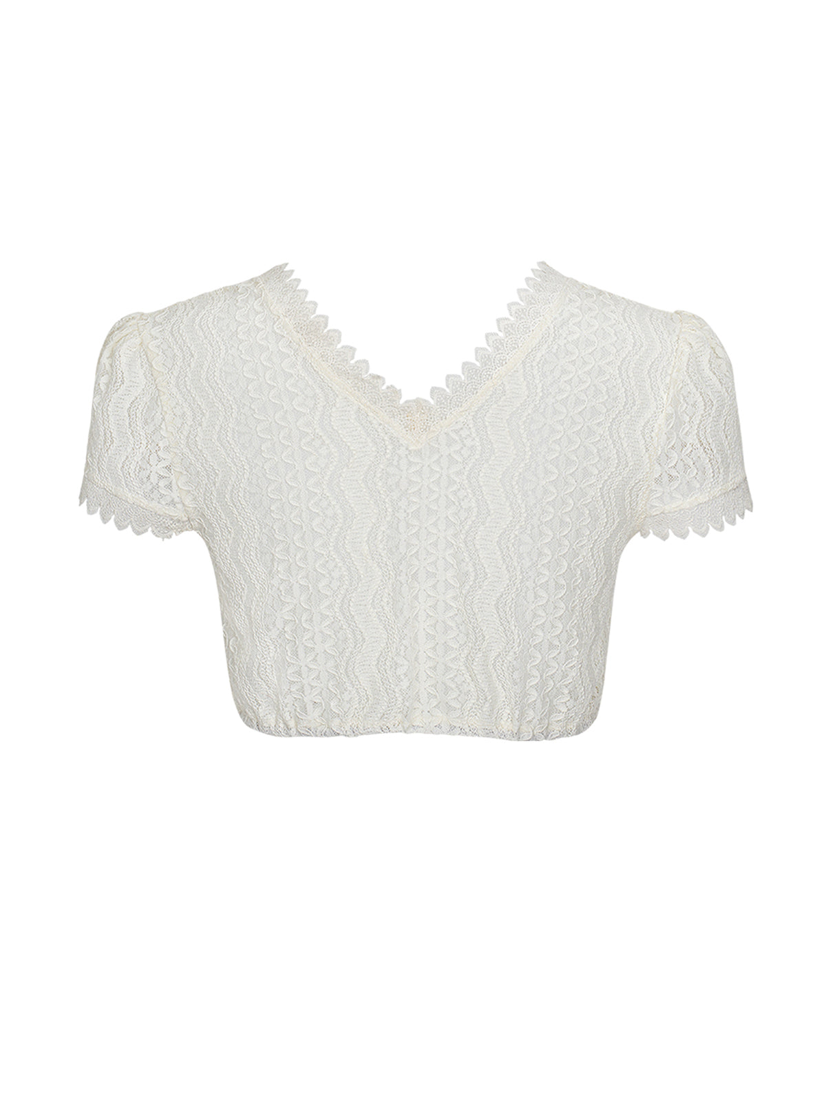 Bluse zum Dirndl Merle | Weiß | V-Ausschnitt