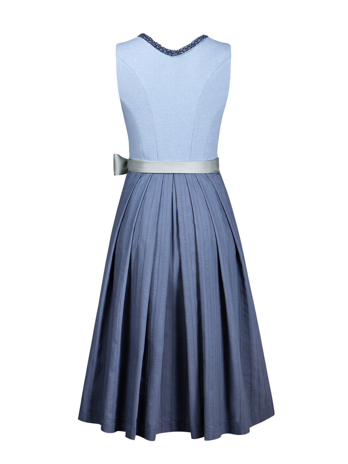 Damen Dirndl Mandl in Blau – Herz-Ausschnitt