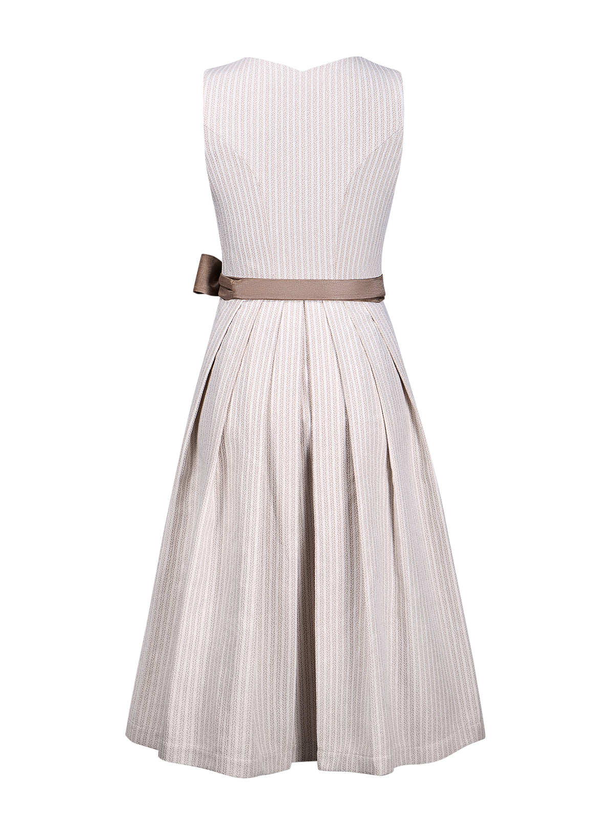 Dirndl Helena in Beige mit Gerader Ausschnitt
