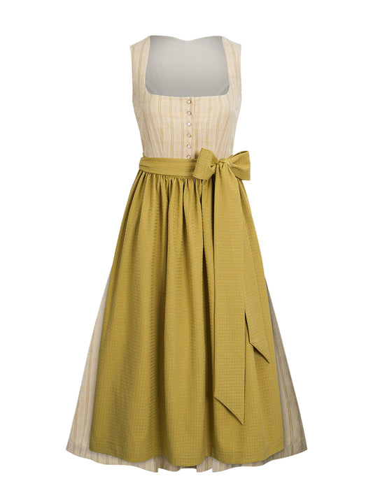 Juna | Traditionelles Dirndl | Grün | Gerader Ausschnitt