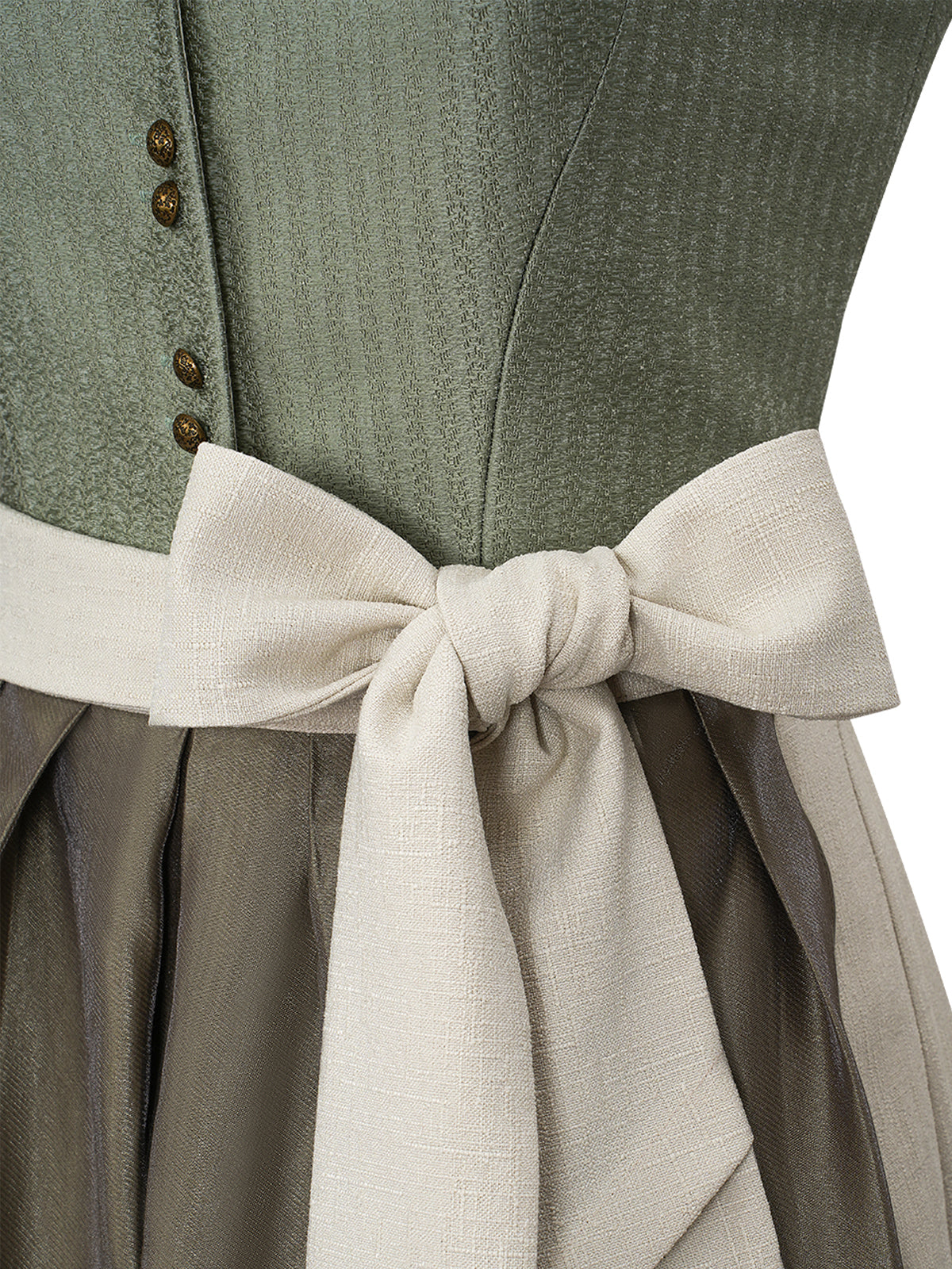Dirndl Luca in Grün mit Gerader Ausschnitt