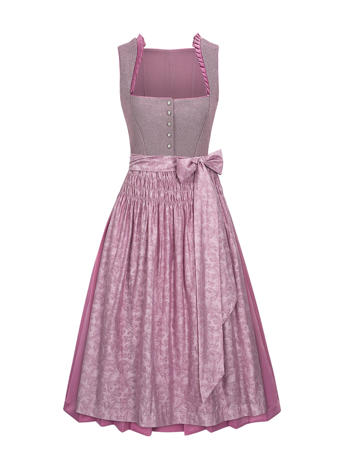 Dirndl Franie in Lila mit Gerader Ausschnitt