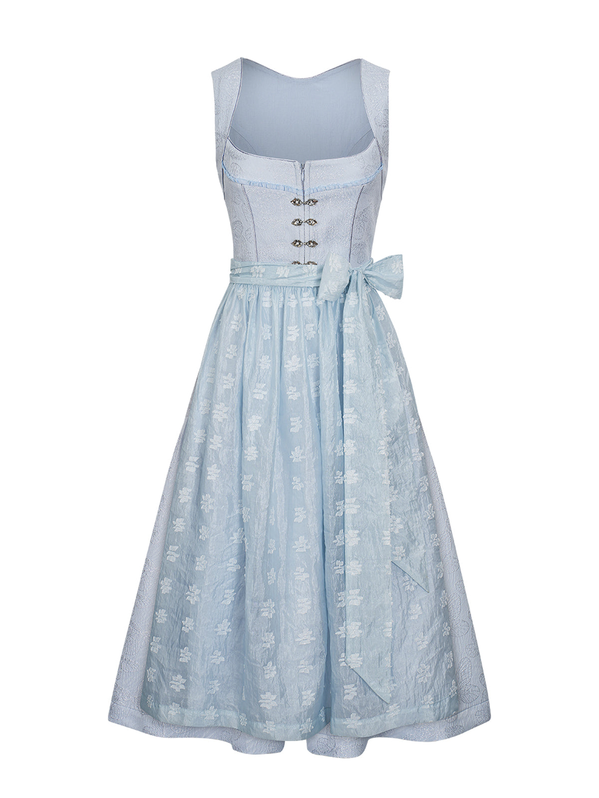 Damen Dirndl Lobby in Blau – Gerader Ausschnitt