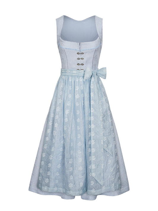 Damen Dirndl Lobby in Blau – Gerader Ausschnitt