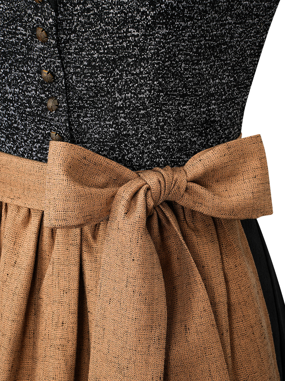 Dirndl Anemone in Schwarz mit Gerader Ausschnitt