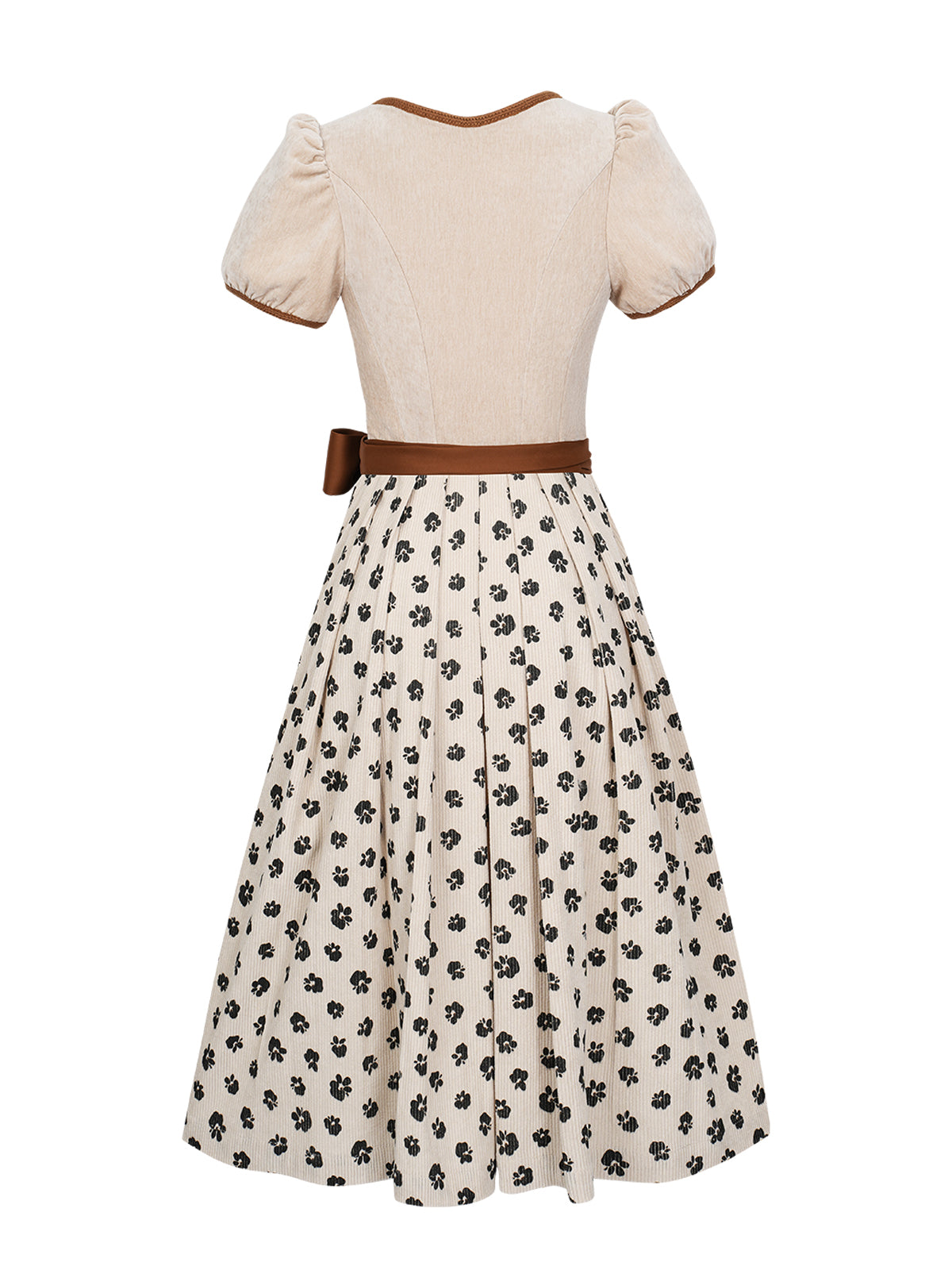 Damen Dirndl Mariella in Braun – Gerader Ausschnitt