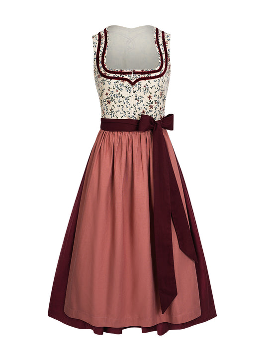 Ingrid | Traditionelles Dirndl | Rot | Gerader Ausschnitt