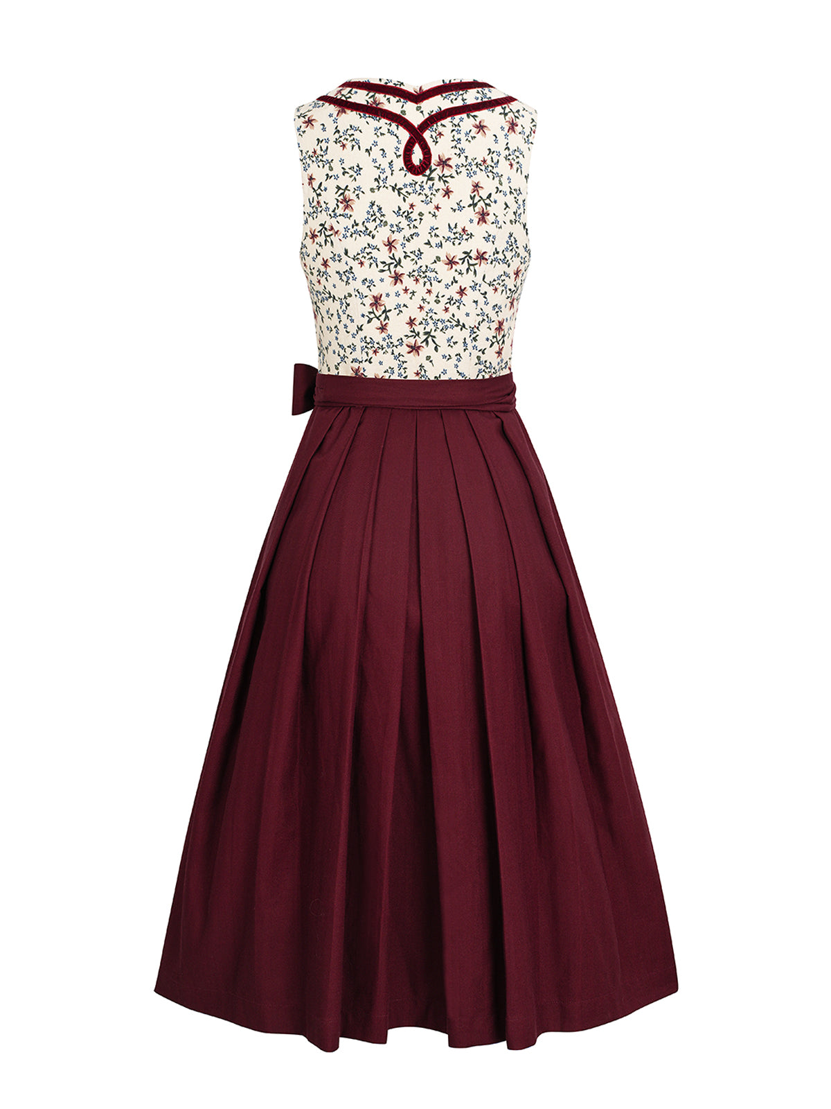 Ingrid | Traditionelles Dirndl | Rot | Gerader Ausschnitt