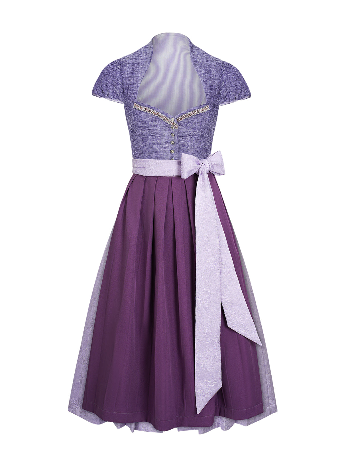 Damen Dirndl Ginny in Lila – Herz-Ausschnitt