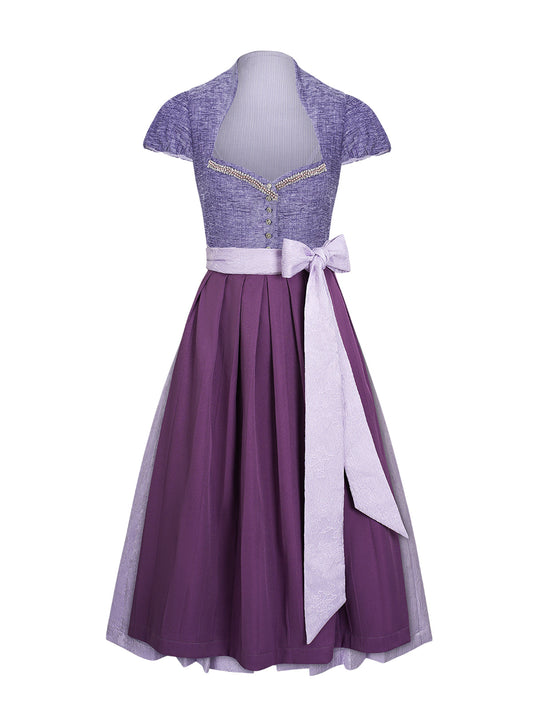 Damen Dirndl Ginny in Lila – Herz-Ausschnitt