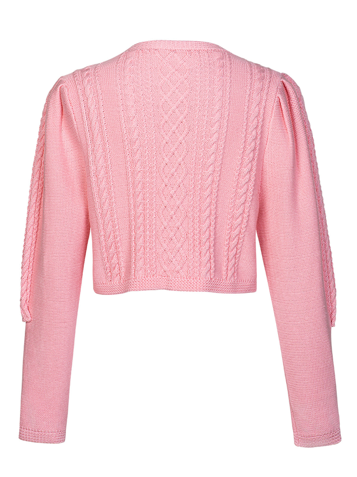 Martha – Trachten-Strickjacke in Rosa