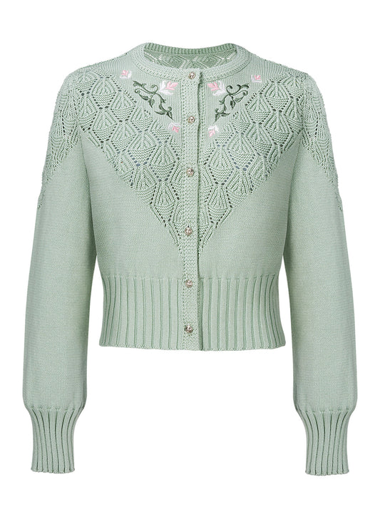 Klassische Trachtenjacke aus Strick – Hanne – Grün