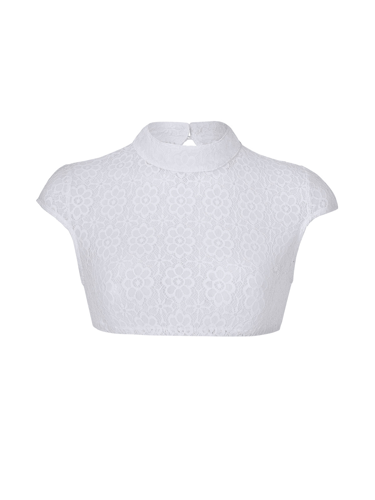 Bluse zum Dirndl Eudora | Weiß | Hochgeschlossen