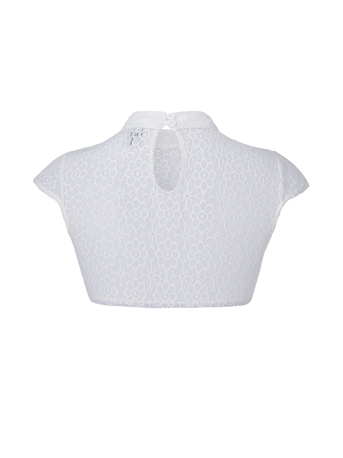 Bluse zum Dirndl Eudora | Weiß | Hochgeschlossen