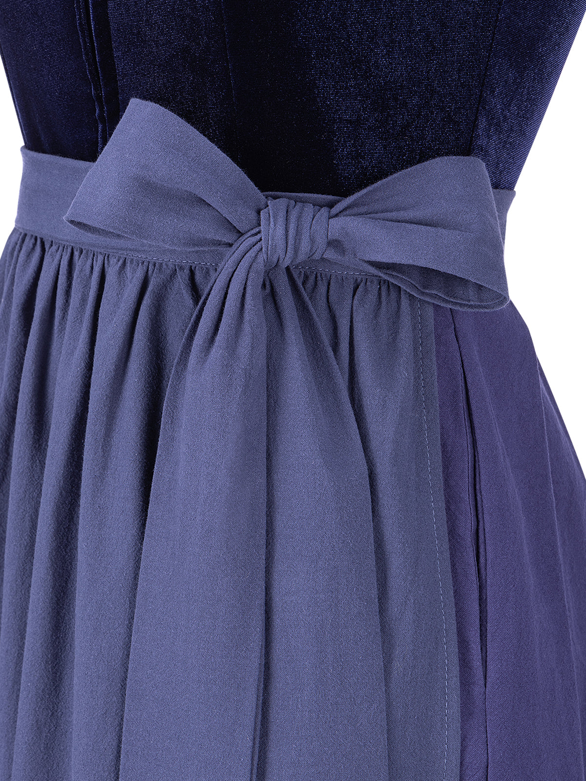 Dirndl Melisa in Blau mit Gerader Ausschnitt