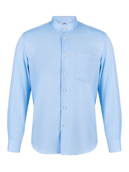 Herren Trachtenhemd Elias Hillblau mit Langarm – Blau