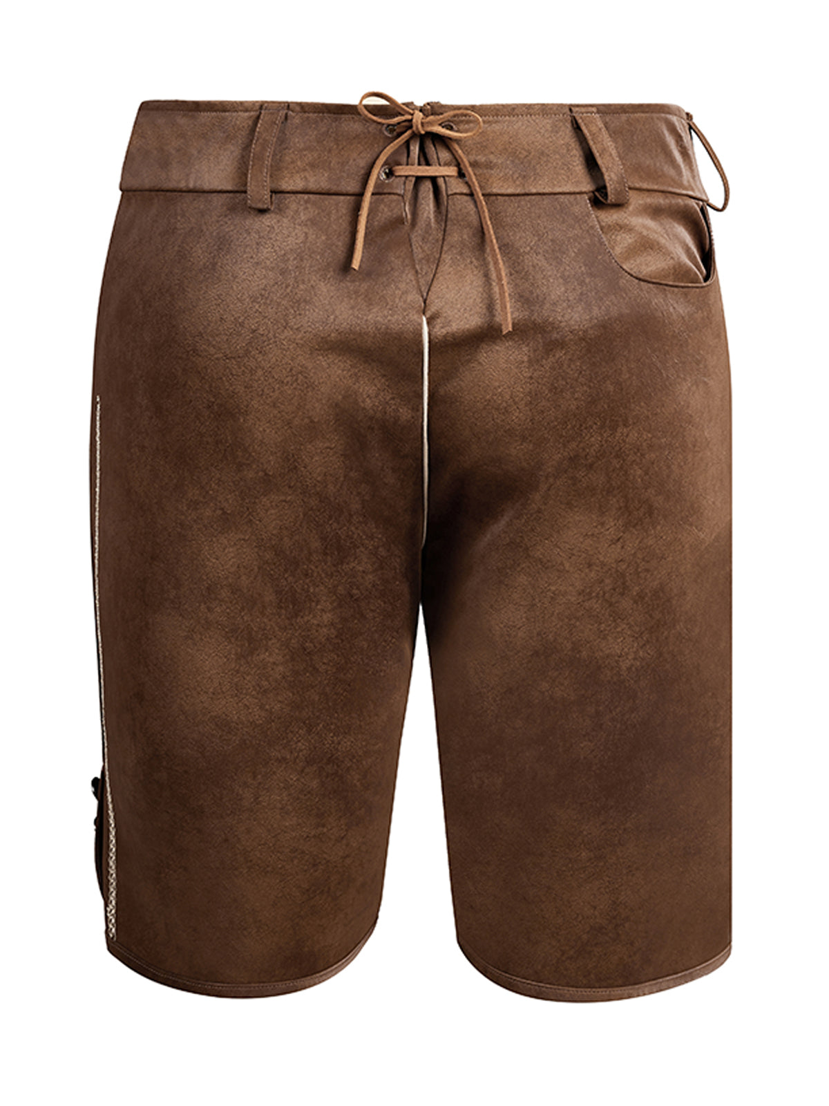Lederhose Tarius in Antibraune mit Stickereien