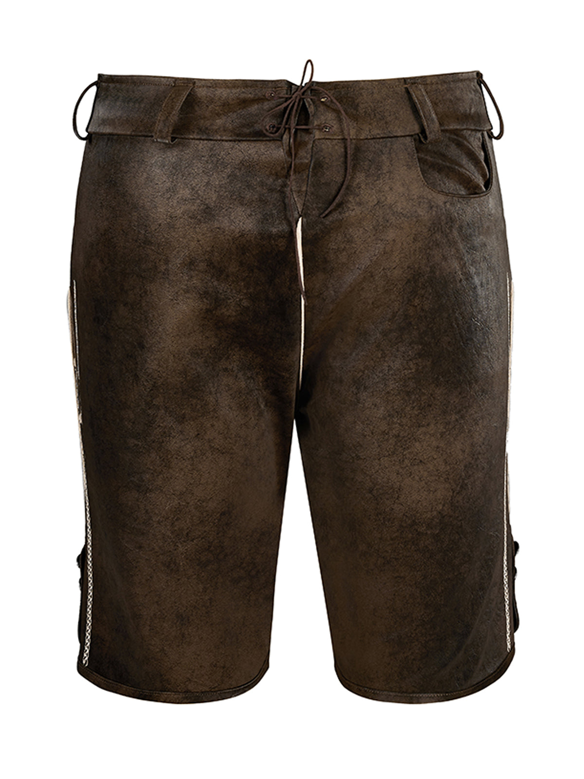 Trachtenlederhose Tarius | Dunkelbraune | Stickereien