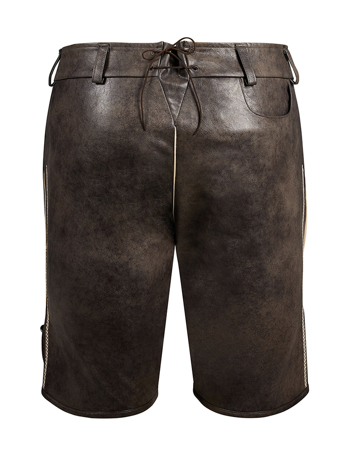 Kurze Lederhose Tarius – Steinbraune mit Stickereien