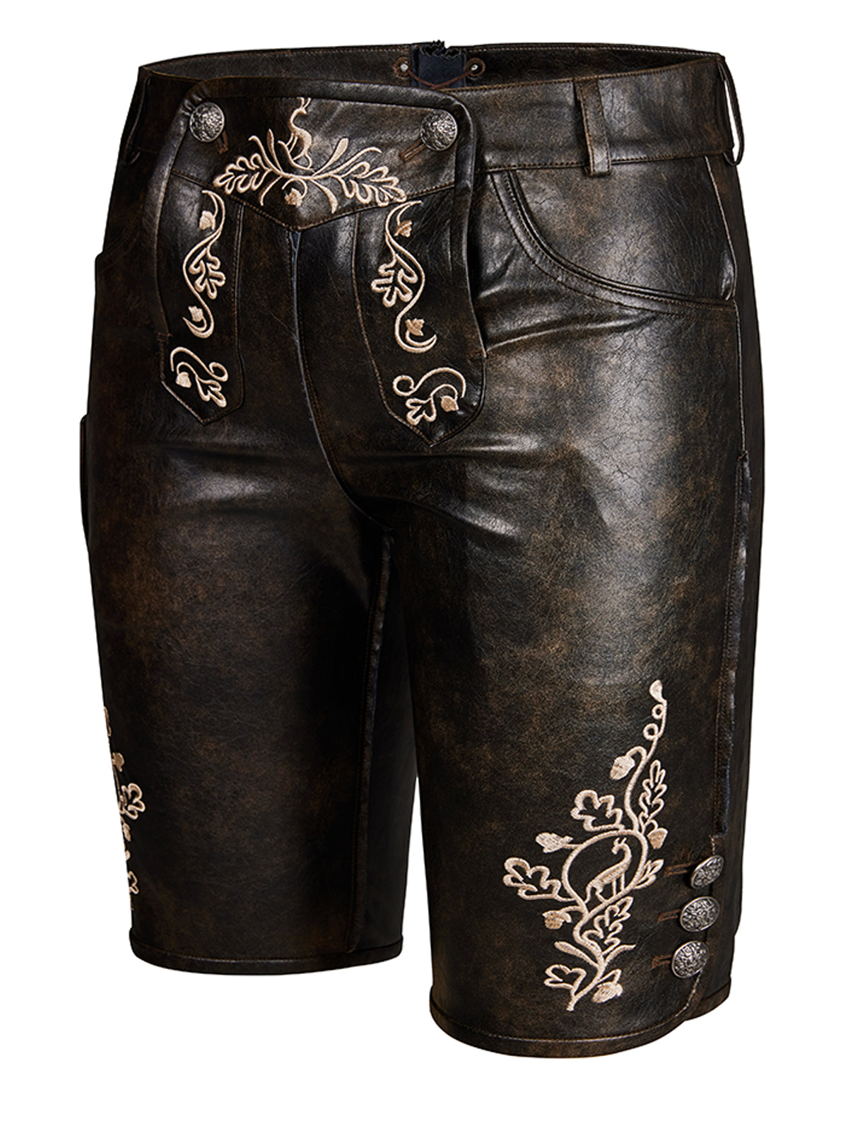 Ludwig – Traditionelle Herren Lederhose in Dunkelbraune
