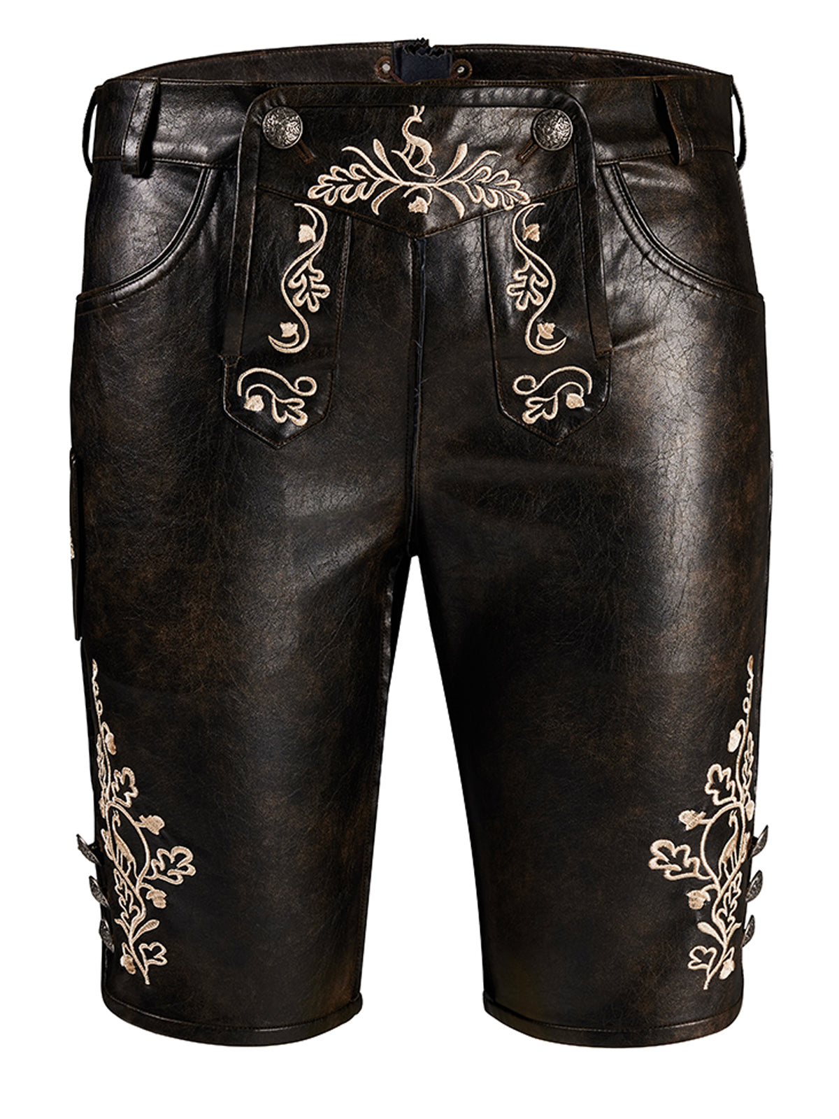 Ludwig – Traditionelle Herren Lederhose in Dunkelbraune
