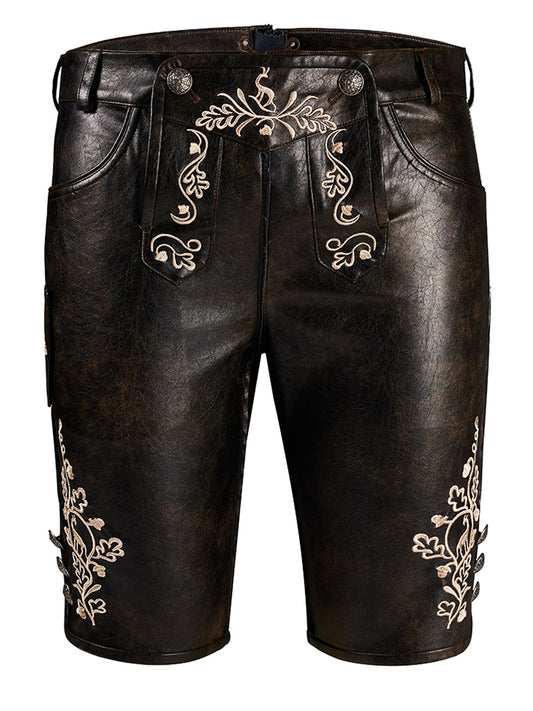 Ludwig – Traditionelle Herren Lederhose in Dunkelbraune