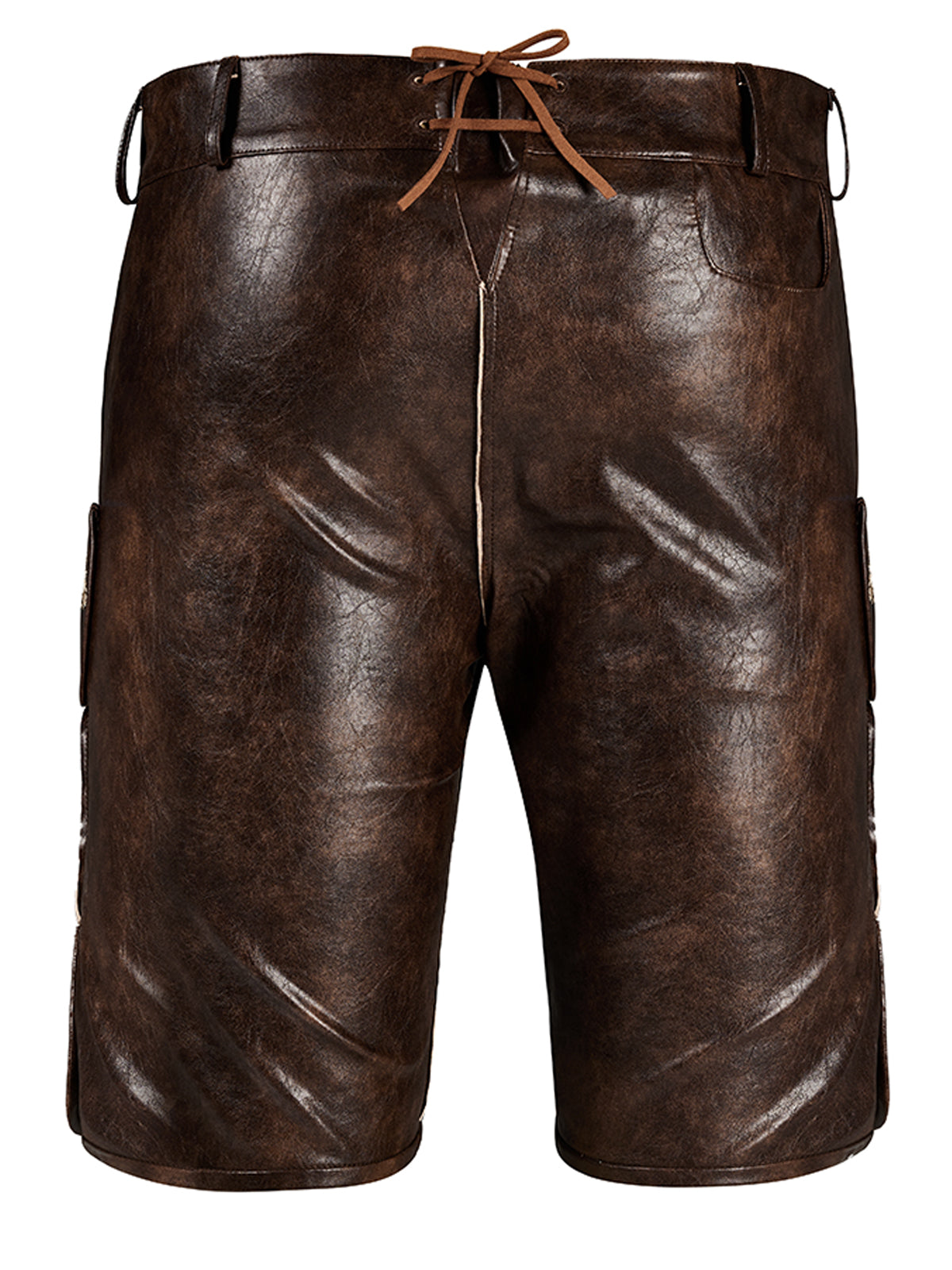 Trachtenlederhose Ludwig | Antibraune | Stickereien