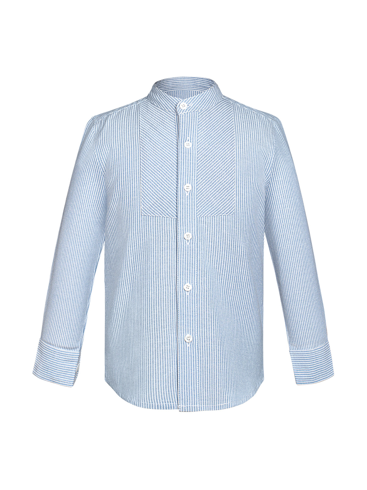 Kinder Trachtenhemd Elias in Blau mit Langarm