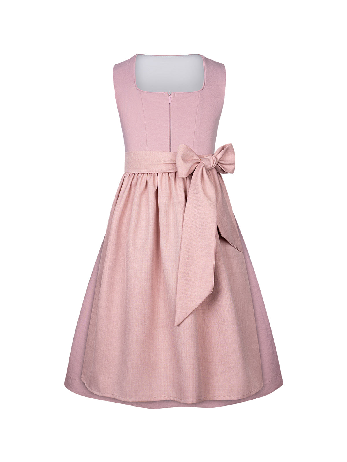 Kinder Dirndl Fabia in Rosa mit Gerader Ausschnitt
