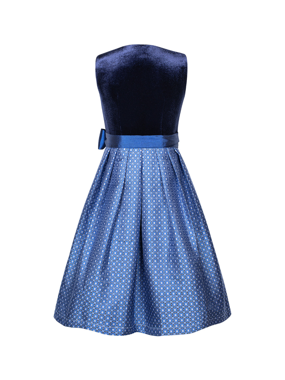 Kinder Dirndl Leonie in Blau mit Gerader Ausschnitt