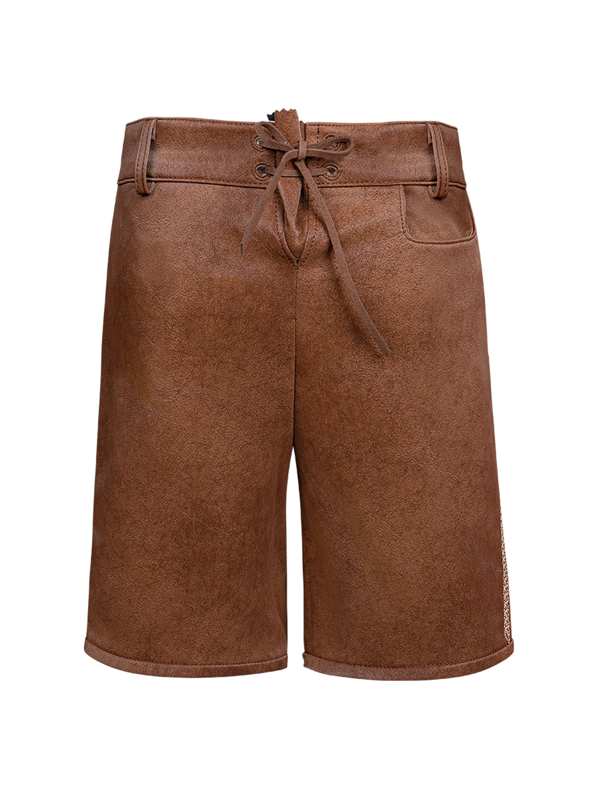 Kinder Lederhose Tarius in Antibraune mit Stickereien