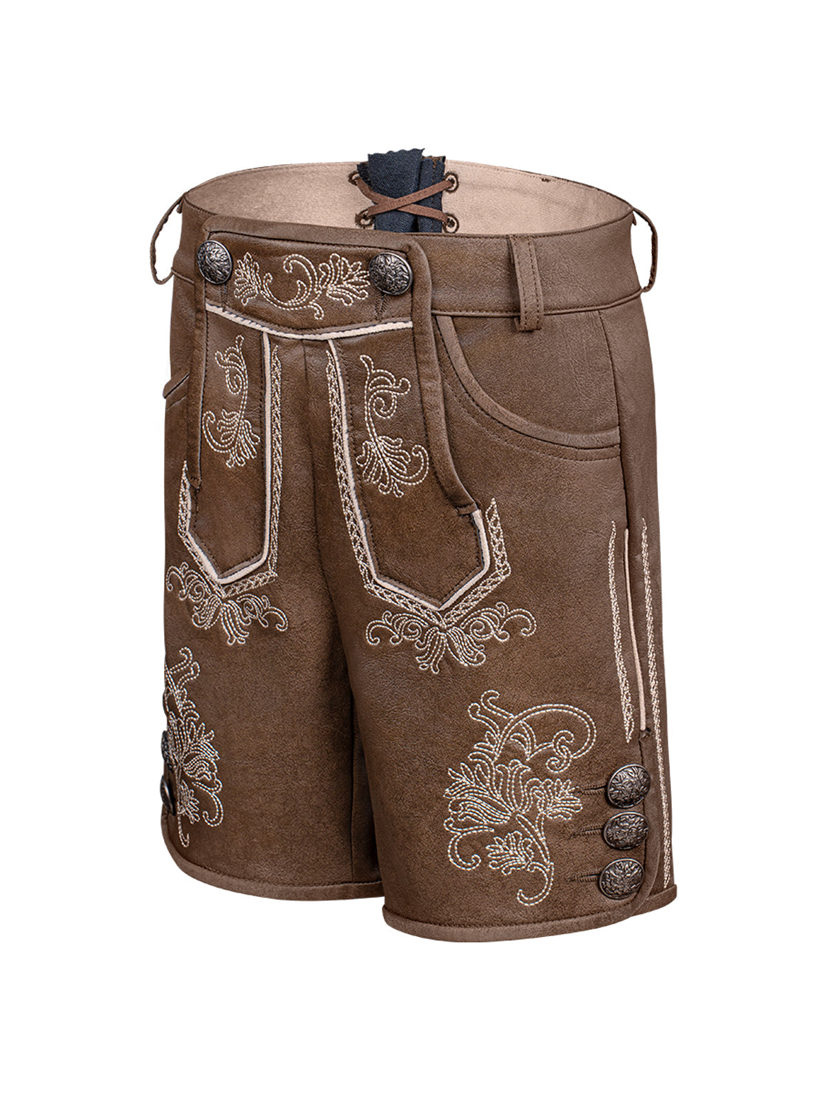 Trachtenlederhose für Kinder Tarius | Braun | Stickereien