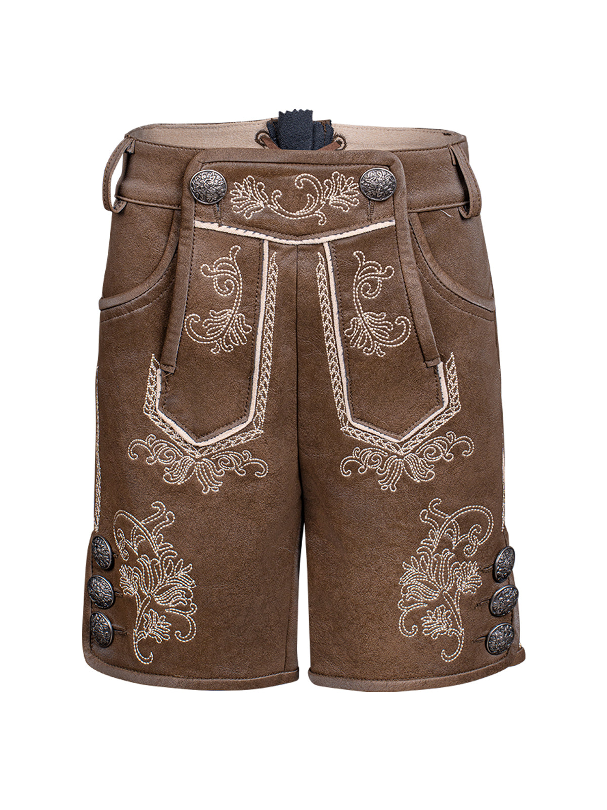 Trachtenlederhose für Kinder Tarius | Braun | Stickereien